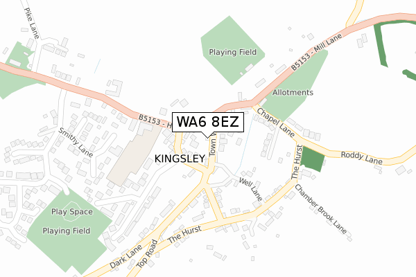 WA6 8EZ map - large scale - OS Open Zoomstack (Ordnance Survey)