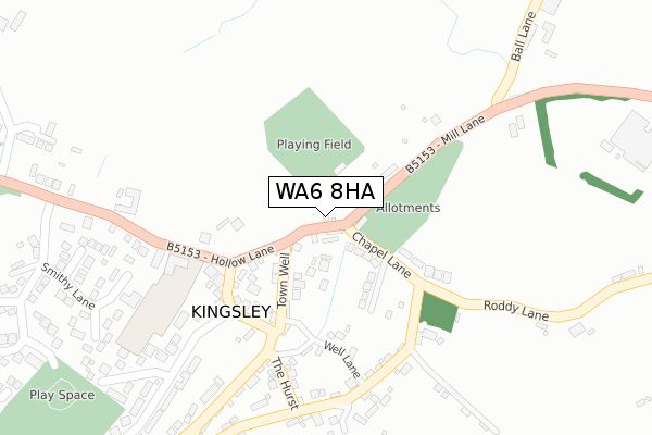 WA6 8HA map - large scale - OS Open Zoomstack (Ordnance Survey)