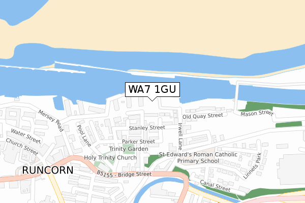 WA7 1GU map - large scale - OS Open Zoomstack (Ordnance Survey)