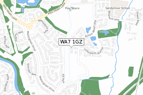 WA7 1GZ map - large scale - OS Open Zoomstack (Ordnance Survey) WA7 1GZ map - large scale - OS Open Zoomstack (Ordnance Survey)