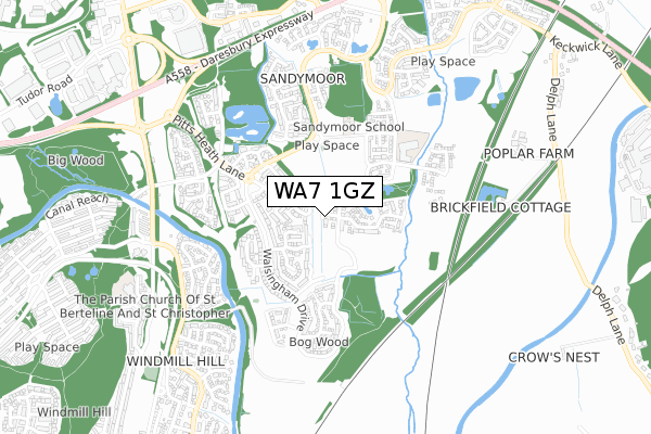 WA7 1GZ map - small scale - OS Open Zoomstack (Ordnance Survey) WA7 1GZ map - small scale - OS Open Zoomstack (Ordnance Survey)
