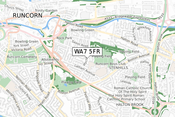 WA7 5FR map - small scale - OS Open Zoomstack (Ordnance Survey) WA7 5FR map - small scale - OS Open Zoomstack (Ordnance Survey)