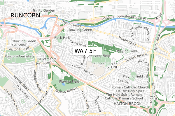 WA7 5FT map - small scale - OS Open Zoomstack (Ordnance Survey) WA7 5FT map - small scale - OS Open Zoomstack (Ordnance Survey)