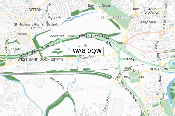 WA8 0QW map - small scale - OS Open Zoomstack (Ordnance Survey) WA8 0QW map - small scale - OS Open Zoomstack (Ordnance Survey)