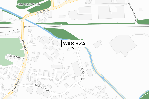 WA8 8ZA map - large scale - OS Open Zoomstack (Ordnance Survey)