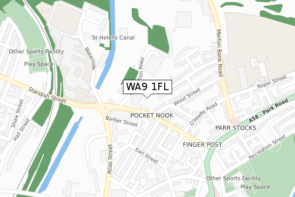 WA9 1FL map - large scale - OS Open Zoomstack (Ordnance Survey) WA9 1FL map - large scale - OS Open Zoomstack (Ordnance Survey)