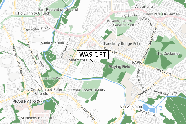 WA9 1PT map - small scale - OS Open Zoomstack (Ordnance Survey) WA9 1PT map - small scale - OS Open Zoomstack (Ordnance Survey)