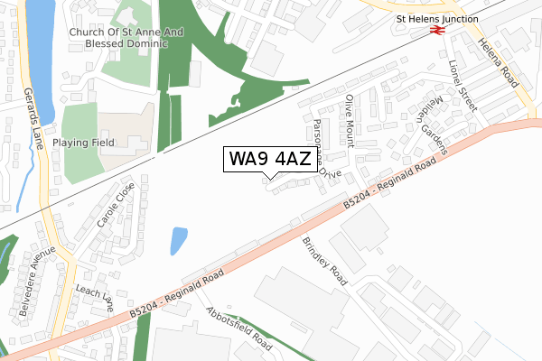 WA9 4AZ map - large scale - OS Open Zoomstack (Ordnance Survey) WA9 4AZ map - large scale - OS Open Zoomstack (Ordnance Survey)