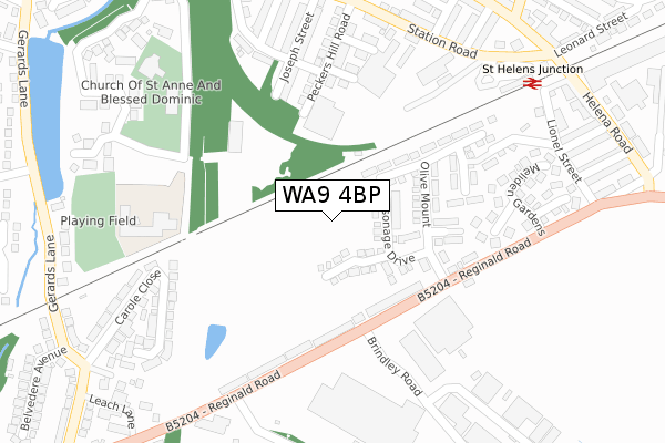 WA9 4BP map - large scale - OS Open Zoomstack (Ordnance Survey) WA9 4BP map - large scale - OS Open Zoomstack (Ordnance Survey)