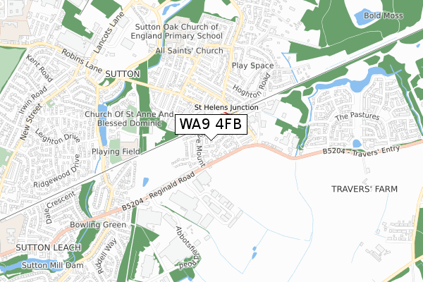 WA9 4FB map - small scale - OS Open Zoomstack (Ordnance Survey) WA9 4FB map - small scale - OS Open Zoomstack (Ordnance Survey)