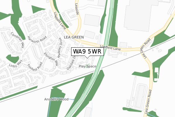 WA9 5WR map - large scale - OS Open Zoomstack (Ordnance Survey) WA9 5WR map - large scale - OS Open Zoomstack (Ordnance Survey)