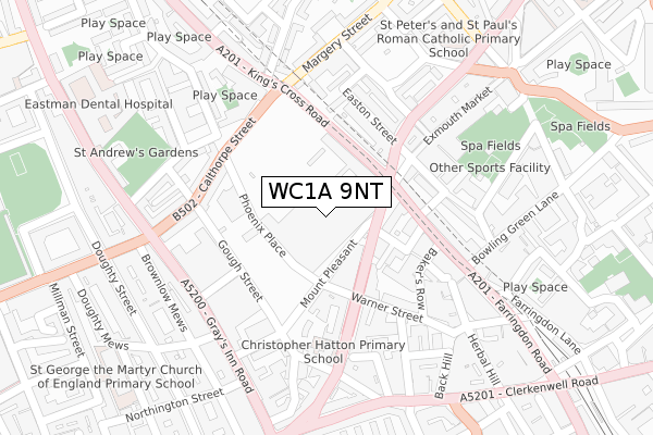 WC1A 9NT map - large scale - OS Open Zoomstack (Ordnance Survey)