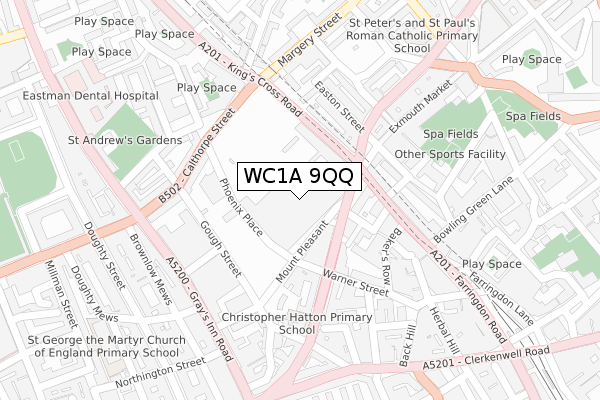 WC1A 9QQ map - large scale - OS Open Zoomstack (Ordnance Survey)