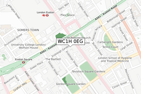 WC1H 0EG map - large scale - OS Open Zoomstack (Ordnance Survey)