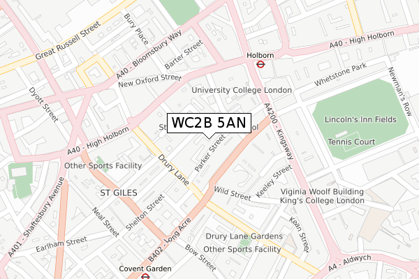 WC2B 5AN map - large scale - OS Open Zoomstack (Ordnance Survey) WC2B 5AN map - large scale - OS Open Zoomstack (Ordnance Survey)