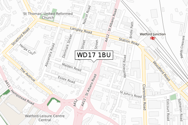 WD17 1BU map - large scale - OS Open Zoomstack (Ordnance Survey) WD17 1BU map - large scale - OS Open Zoomstack (Ordnance Survey)