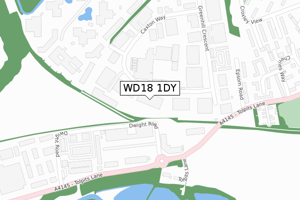 WD18 1DY map - large scale - OS Open Zoomstack (Ordnance Survey) WD18 1DY map - large scale - OS Open Zoomstack (Ordnance Survey)