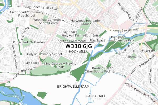 WD18 6JG map - small scale - OS Open Zoomstack (Ordnance Survey)