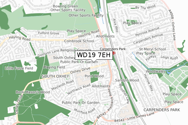WD19 7EH map - small scale - OS Open Zoomstack (Ordnance Survey) WD19 7EH map - small scale - OS Open Zoomstack (Ordnance Survey)