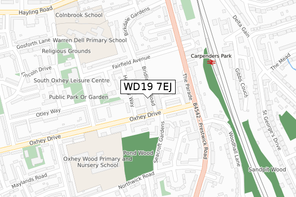 WD19 7EJ map - large scale - OS Open Zoomstack (Ordnance Survey) WD19 7EJ map - large scale - OS Open Zoomstack (Ordnance Survey)