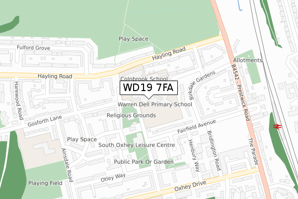 WD19 7FA map - large scale - OS Open Zoomstack (Ordnance Survey) WD19 7FA map - large scale - OS Open Zoomstack (Ordnance Survey)