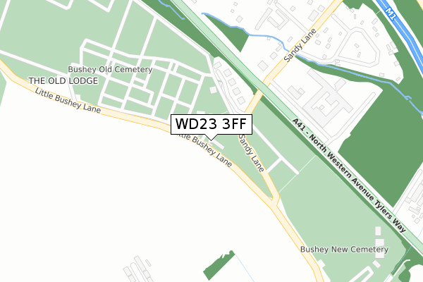 WD23 3FF map - large scale - OS Open Zoomstack (Ordnance Survey)