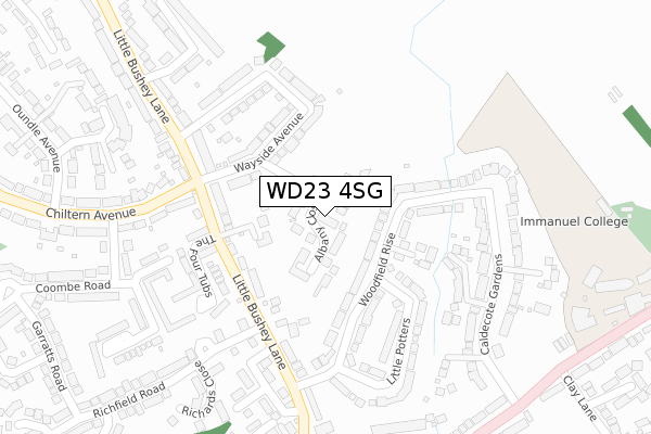 WD23 4SG map - large scale - OS Open Zoomstack (Ordnance Survey)