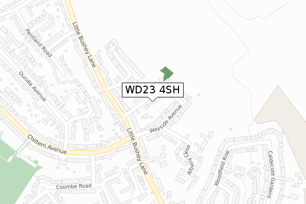 WD23 4SH map - large scale - OS Open Zoomstack (Ordnance Survey)