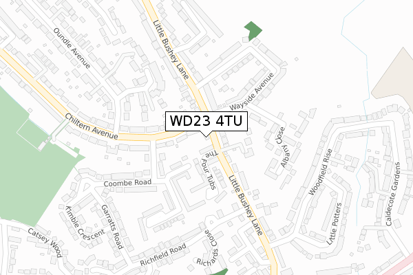 WD23 4TU map - large scale - OS Open Zoomstack (Ordnance Survey)