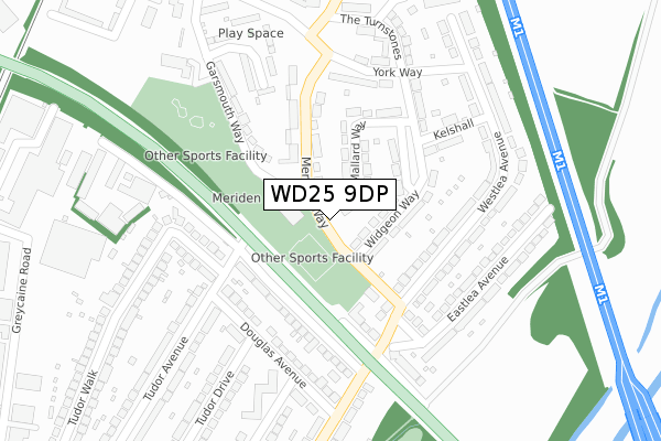 WD25 9DP map - large scale - OS Open Zoomstack (Ordnance Survey)