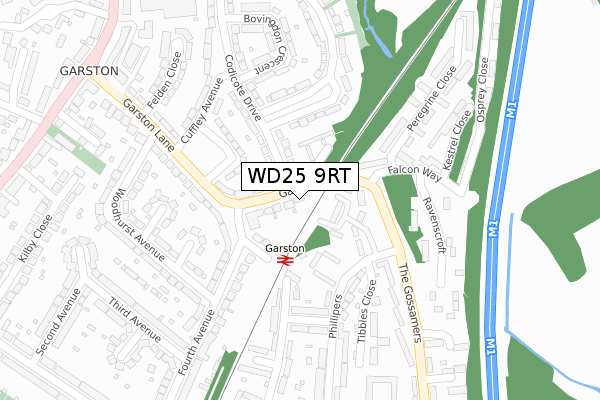 WD25 9RT map - large scale - OS Open Zoomstack (Ordnance Survey)