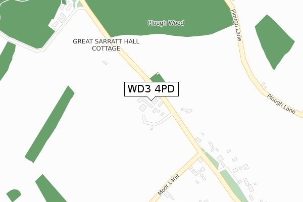 WD3 4PD map - large scale - OS Open Zoomstack (Ordnance Survey)