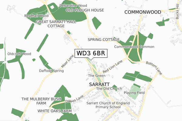 WD3 6BR map - small scale - OS Open Zoomstack (Ordnance Survey)