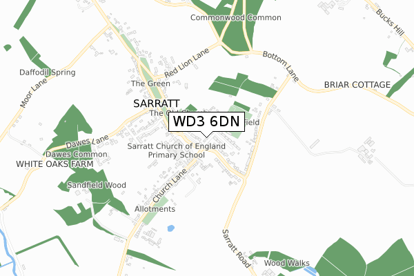 WD3 6DN map - small scale - OS Open Zoomstack (Ordnance Survey)