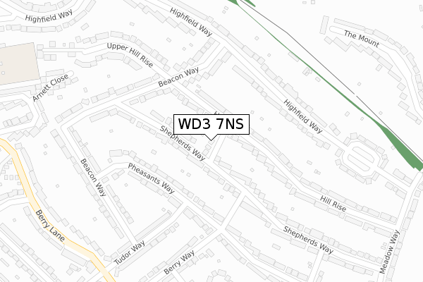 WD3 7NS map - large scale - OS Open Zoomstack (Ordnance Survey)
