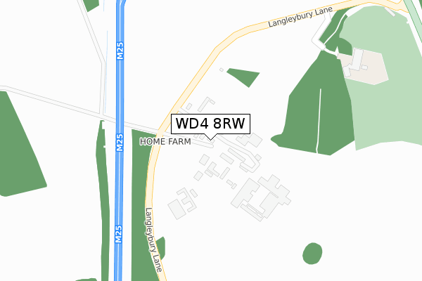 WD4 8RW map - large scale - OS Open Zoomstack (Ordnance Survey)