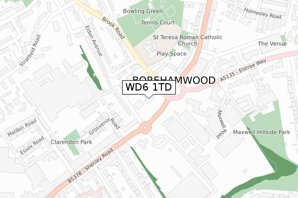 WD6 1TD map - large scale - OS Open Zoomstack (Ordnance Survey) WD6 1TD map - large scale - OS Open Zoomstack (Ordnance Survey)