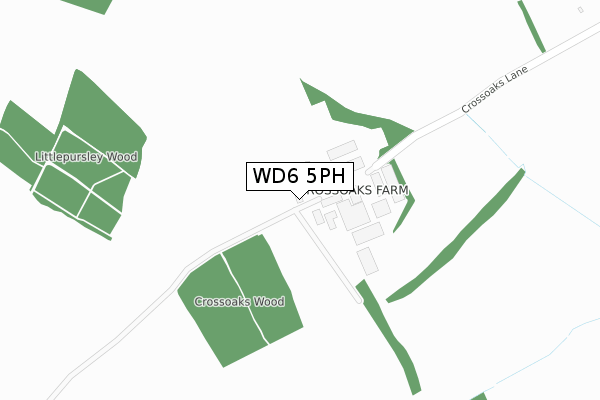WD6 5PH map - large scale - OS Open Zoomstack (Ordnance Survey)
