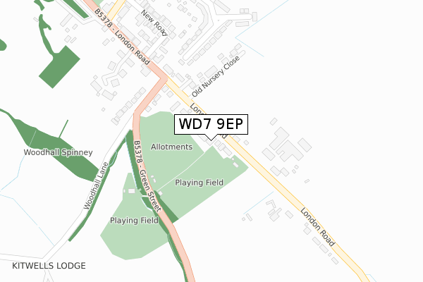 WD7 9EP map - large scale - OS Open Zoomstack (Ordnance Survey)