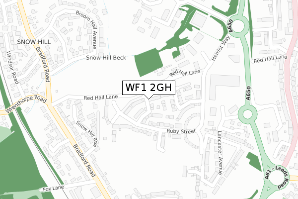 WF1 2GH map - large scale - OS Open Zoomstack (Ordnance Survey) WF1 2GH map - large scale - OS Open Zoomstack (Ordnance Survey)