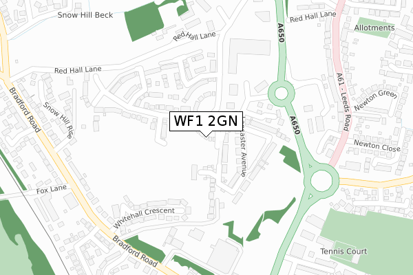 WF1 2GN map - large scale - OS Open Zoomstack (Ordnance Survey) WF1 2GN map - large scale - OS Open Zoomstack (Ordnance Survey)