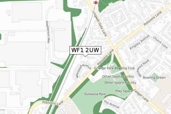 WF1 2UW map - large scale - OS Open Zoomstack (Ordnance Survey) WF1 2UW map - large scale - OS Open Zoomstack (Ordnance Survey)