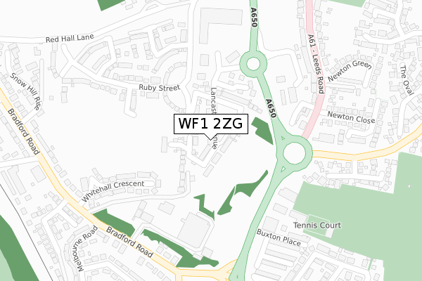 WF1 2ZG map - large scale - OS Open Zoomstack (Ordnance Survey) WF1 2ZG map - large scale - OS Open Zoomstack (Ordnance Survey)