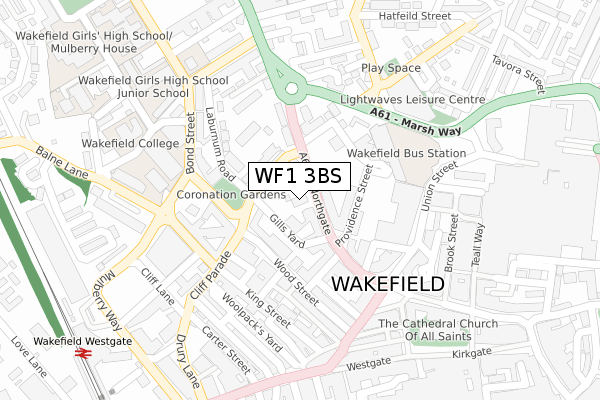 WF1 3BS map - large scale - OS Open Zoomstack (Ordnance Survey) WF1 3BS map - large scale - OS Open Zoomstack (Ordnance Survey)