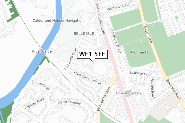 WF1 5FF map - large scale - OS Open Zoomstack (Ordnance Survey) WF1 5FF map - large scale - OS Open Zoomstack (Ordnance Survey)