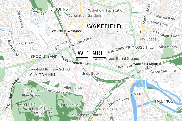 WF1 9RF map - small scale - OS Open Zoomstack (Ordnance Survey) WF1 9RF map - small scale - OS Open Zoomstack (Ordnance Survey)