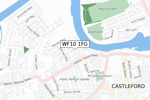 WF10 1FG map - large scale - OS Open Zoomstack (Ordnance Survey)