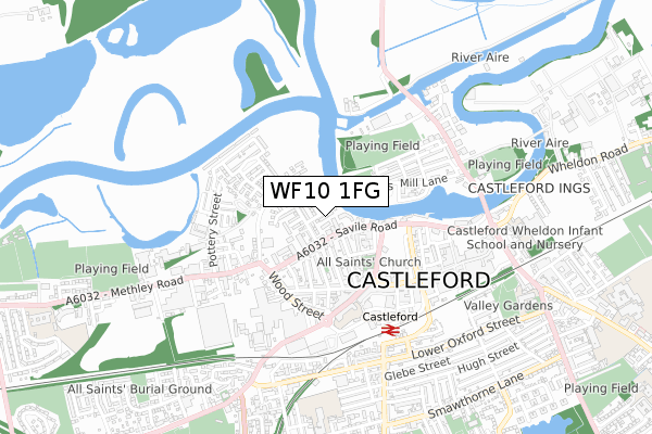 WF10 1FG map - small scale - OS Open Zoomstack (Ordnance Survey)