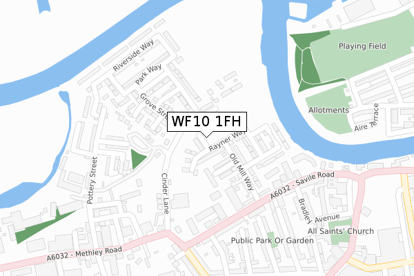 WF10 1FH map - large scale - OS Open Zoomstack (Ordnance Survey)