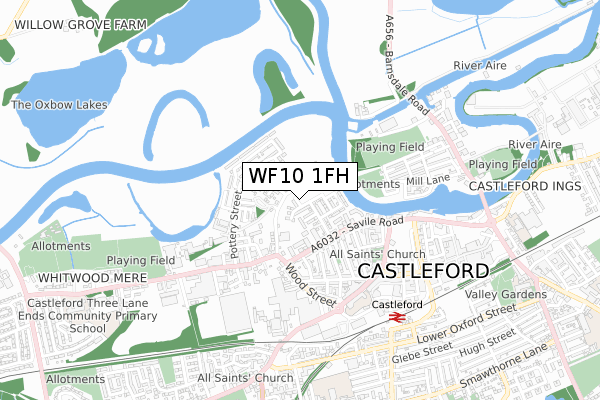 WF10 1FH map - small scale - OS Open Zoomstack (Ordnance Survey)